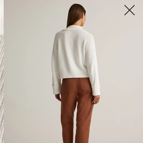 QUINCE- 100% Organic Cotton Fisherman Collared Cardigan size medium - Picture 2 of 9